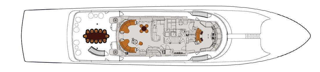 Upper Deck: Yacht AMICA MEA